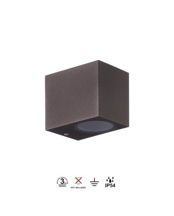 KANDANCHU * APLIQUE EXTERIOR CUAD. 1L*GU10 CORTEN